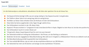 Yoast SEO Optimierungsbox