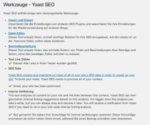 Yoast SEO tools