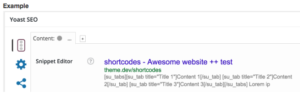 YOAST et Visual Composer - shortcodes dans la description Meta
