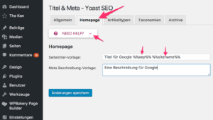Homepage snippet input fields