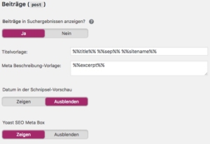 Yoast SEO 7 - Opciones para tipos de contenido individuales